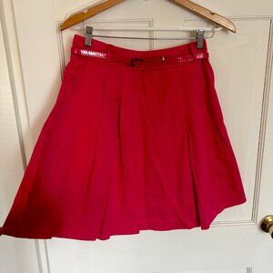 Pleated Pink Skirt with Belt